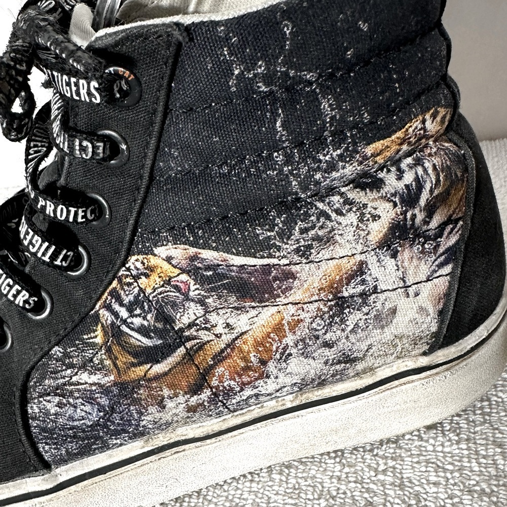 Vans Discovery Project Cats Black High Top Sneakers Project Tigers 9.5 - Picture 2 of 15